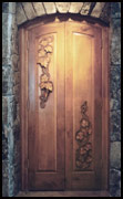 Carved Wine Cellar Door