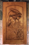 Hummingbird Carved Door